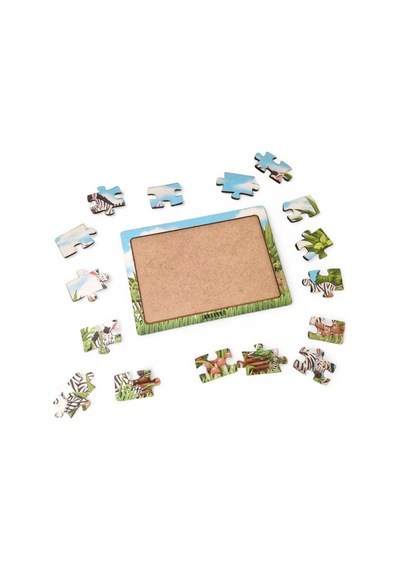 Zebralar 16 Parça Eğitici Öğretici Ahşap Çocuk Puzzle Yapboz Bebek Çocuk Oyuncak