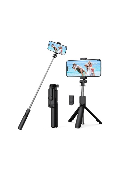 Ayrex Selfie Çubuğu Tripod 3'ü 1 Arada Bluetooth Uzaktan Kumandalı Telefon Tutucu, 360 Döner Başlık, Apple İOS &