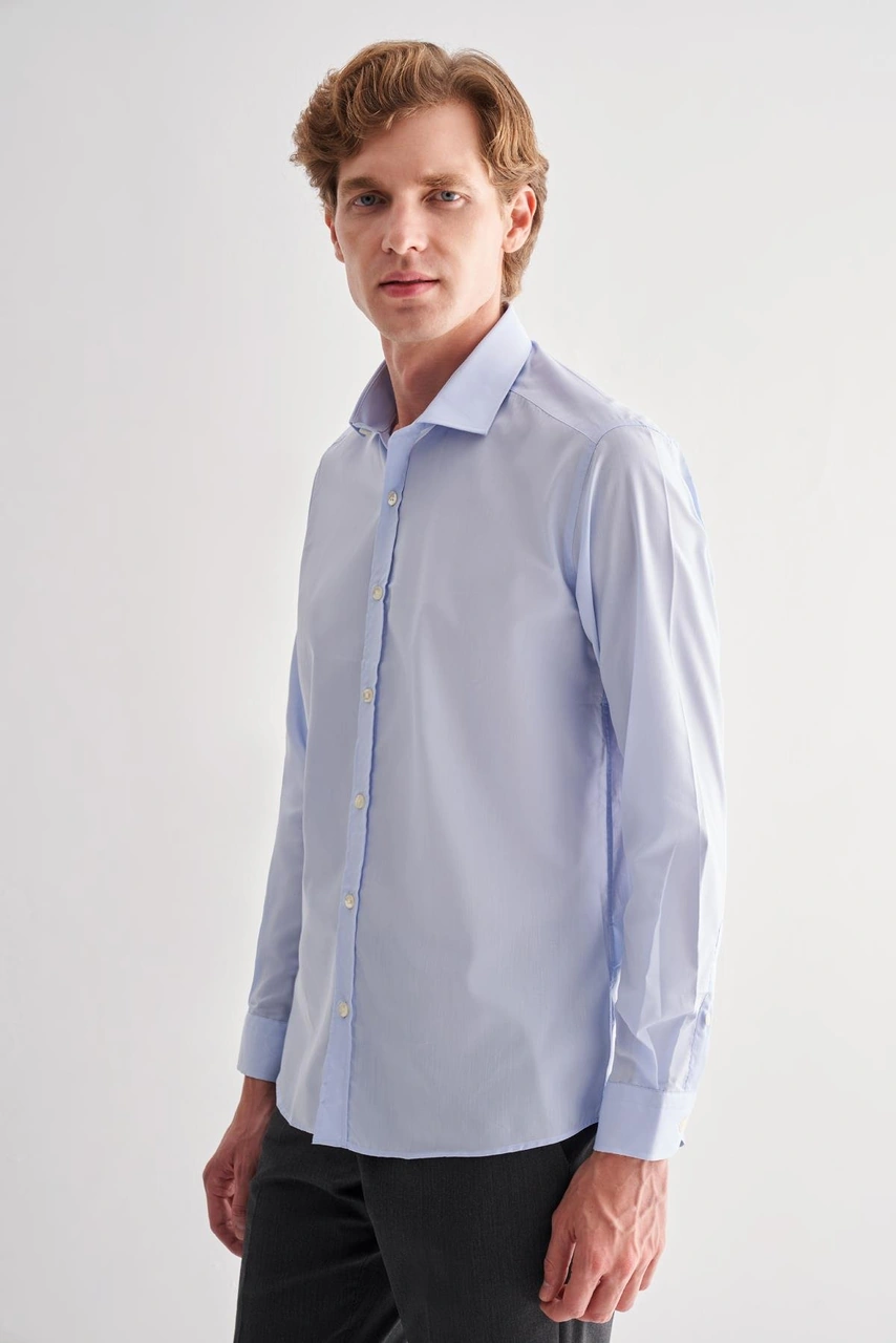 İmza Açık Mavi Yarım İtalyan Yaka Uzun Kol Easy To Iron Slim Fit Pamuklu Gömlek 1004255301 Açık Mavi İmza Açık Mavi Yarım İtalyan Yaka Uzun Kol Easy To Iron Slim Fit Pamuklu Gömlek 1004255301 Açık Mavi