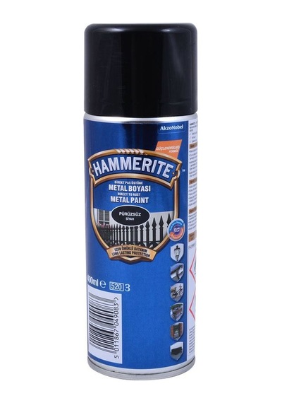 Marshall Hammerite Pürüzsüz Siyah Sprey Boya 400 ML