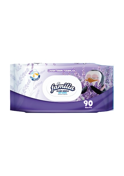 Familia Islak Havlu Mendil 90 Yaprak Karma 18 Li Set (Lavanta-Min