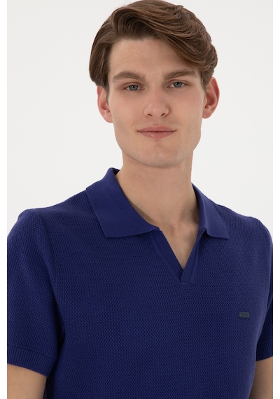 U.S. Polo Assn. Erkek Slim Fit Polo Yaka Açık Lacivert Tişört 50299409-VR059