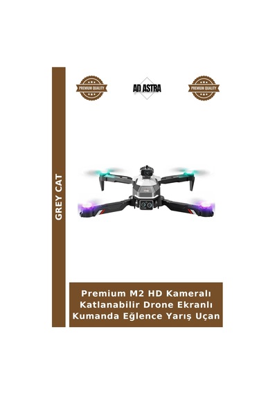 Premium M2 Hd Kameralı Katlanabilir Drone Ekranlı Kumanda Eğlence Yarış Uçan