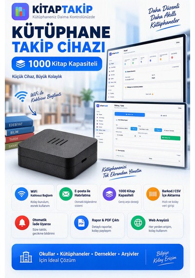 Kütüphane Kitap Takip Ve Otomatik İade Hatırlatıcı Kablosuz