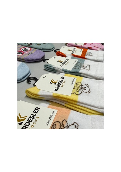 Kardeşler Çorap 12'li Kız Çocuk Soket Okul Çorabı Mix Desen Çok Renkli - 869309033 Çok Renkli