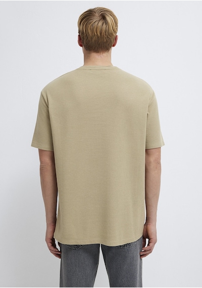 Mavi - Bej Basic Tişört 0613153-70204 Bej
