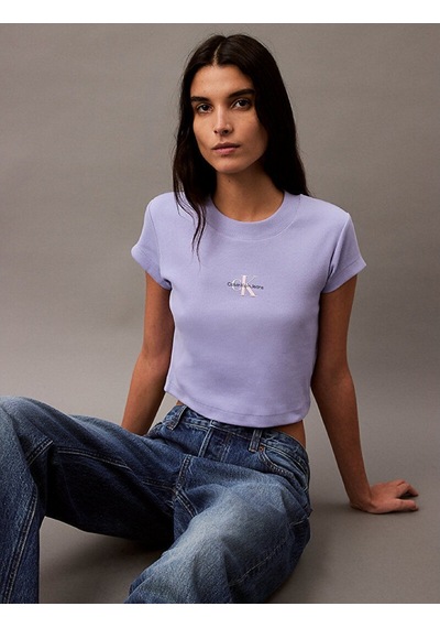 Ck Jeans Kadın Monogram Baby Mor T-shirt Lv047ab802-vhp Çok Renkli