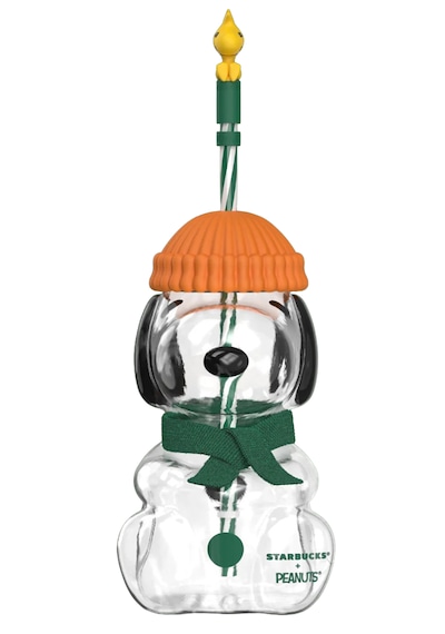 Starbucks Snoopy Peanuts Cam Soğuk İçecek Bardağı 591ml - Limited Edition Cam - Şeffaf