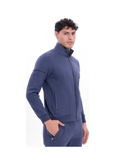 Rowinger 3 İplik Kalın Dokulu Parçalı Görünümlü Kapüşonlu Tam Fermuarlı Erkek Sweatshirt İndigo Rowinger 3 İplik Kalın Dokulu Parçalı Görünümlü Kapüşonlu Tam Fermuarlı Erkek Sweatshirt İndigo