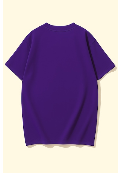 Uyguntarz Unisex İstiridye Kabuk Tasarım Basklı Tshirt Mor