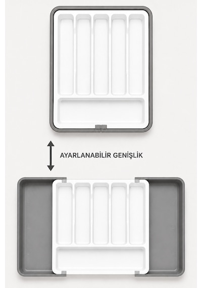 Çift Taraflı Uzayabilir Pratik Çekmece İçi Kaşıklık Organizer Ayarlanabilir Sürgülü Beyaz Renk Kaşıklık Düzenleyici Beyaz Çift Taraflı Uzayabilir Pratik Çekmece İçi Kaşıklık Organizer Ayarlanabilir Sürgülü Beyaz Renk Kaşıklık Düzenleyici Beyaz