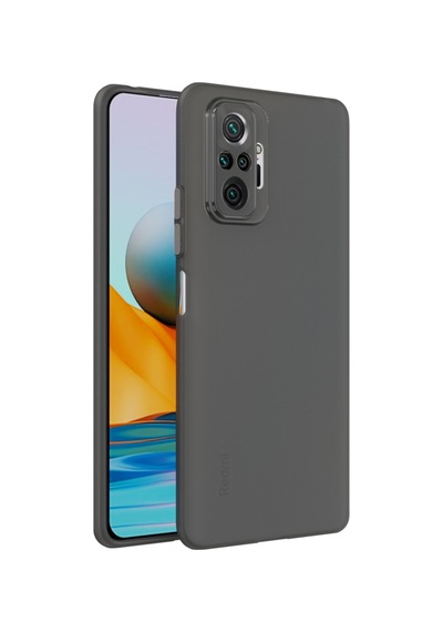 Redmi Note 10 Pro Uyumlu Süper İnce Mat Ultra Thin Silikon Kılıf Buzlu Siyah