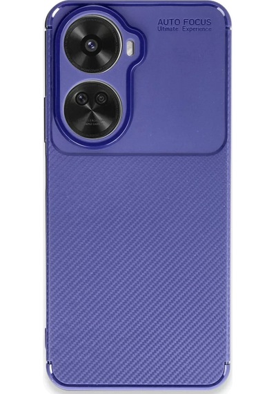 Newface Huawei Nova 12 Se Kılıf Auto Focus Karbon Kapak - Lacivert Resimdeki