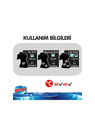 Bingo Siyahlar İçin Sıvı Çamaşır Deterjanı  67 Yıkama 4 L