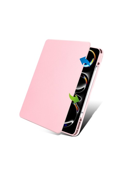 Apple Uyumlu iPad Pro 12.9 3./4./5./6. Nesil Kılıf Termik Kalem Bölmeli Dönebilen Standlı Kılıf 2018-2022