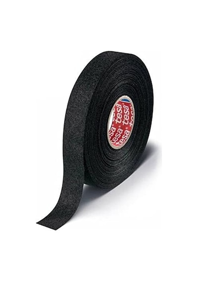27kids Badem10 Tesa Tüylü Bant Polyester Bez Kablo Sarma Bandı 19 Mm X 15 Metre Siyah Açık Bej