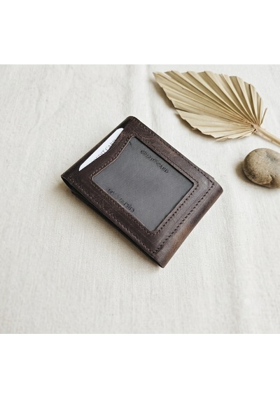 Passtell %100 Hakiki Deri Minimalist Trend Model Para Koymalı Cüzdan Ve Kredi Kartlık Kahverengi