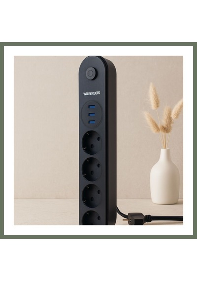 Bezos Termal Korumalı Anahtarlı 4'lü Uzatma Kablosu 3 Usb 2 M Bezos1