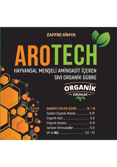 Arotech Hayvansal Menseli Aminoasit Sıvı Organik Gübre Yüksek Kalite %61 5 Lt 1