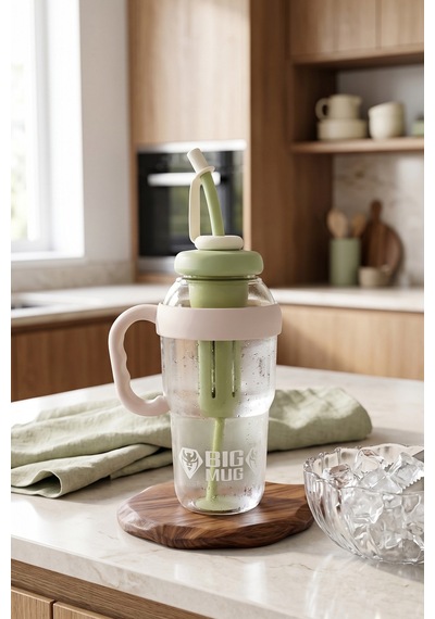 Ice Bottle Pipetli Suluk Matara 1300 Ml Yeşil