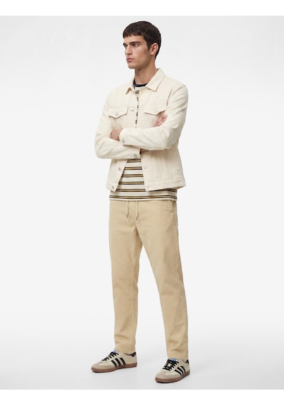 Koton Pamuklu Cepli Beli Bağcıklı Bol Oversize Jogger Jean Pantolon Bej 6sam40275nd Ekru