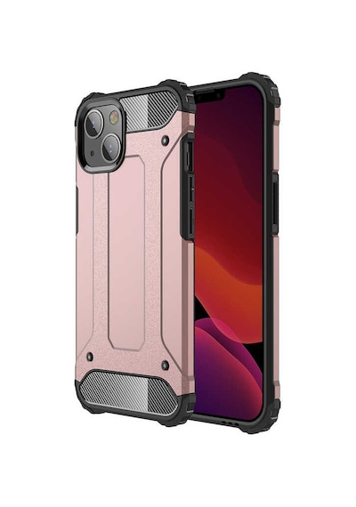 Kilifone - Apple Uyumlu iPhone 13 Mini - Kılıf Çift Katman Zırh Tank Crash Military Kapak - Rose Gold