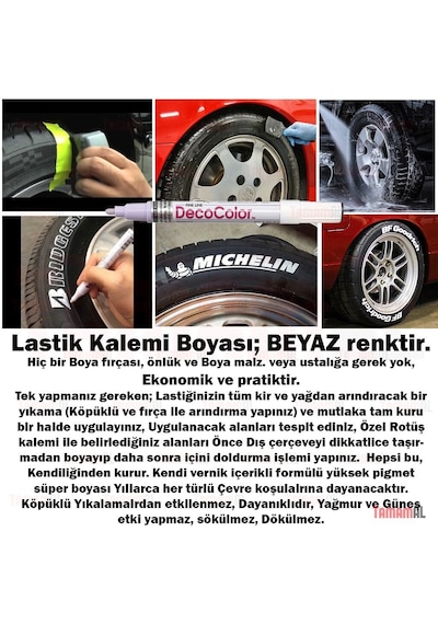 Lastik Kalemi Alman Markası Beyaz Sarı Kırmızı Mavi Turuncu Yeşil