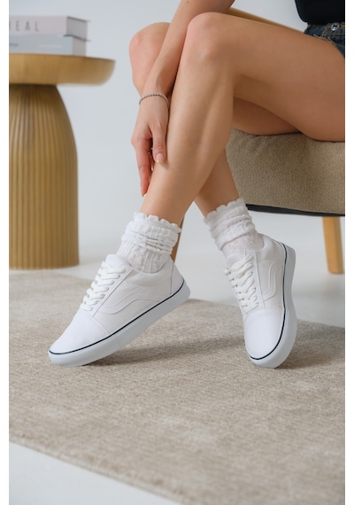 Daxtors Garantili Wanso Günlük Ortopedik Kadın Sneaker Spor Ayakkabı Beyaz