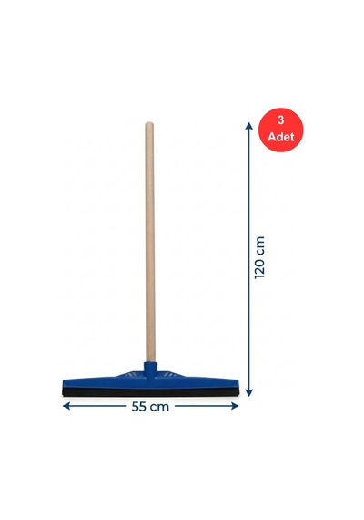 Mulpex Çekpas Yersil 55 Cm + Ahşap Vidalı Sap 120 Cm Seti X 3 Adet