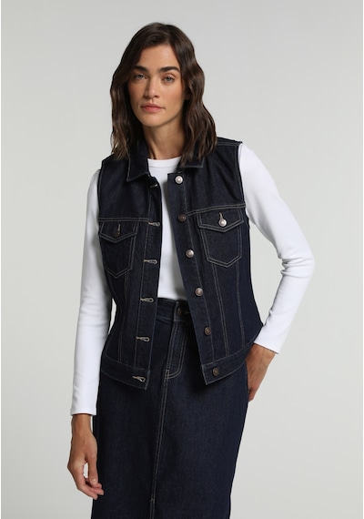 Colin's Colins Regular Fit Kadın Dark İndigo Denim Yelek Cl1082774 Q1.v1 Dn45186