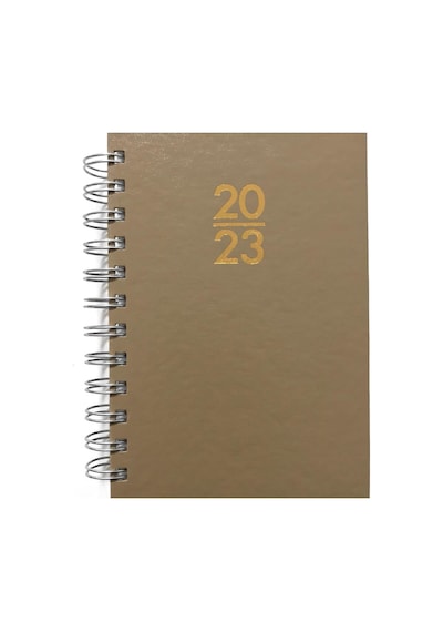 2023 Spiralli 12x17 Günlük Ajanda Bej