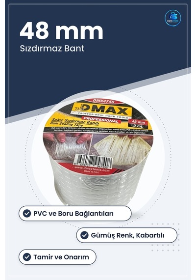 Sızdırmaz Sakız Bant 48 Mm X 2 M Çatı Tesisat Boru Onarım Tamir H