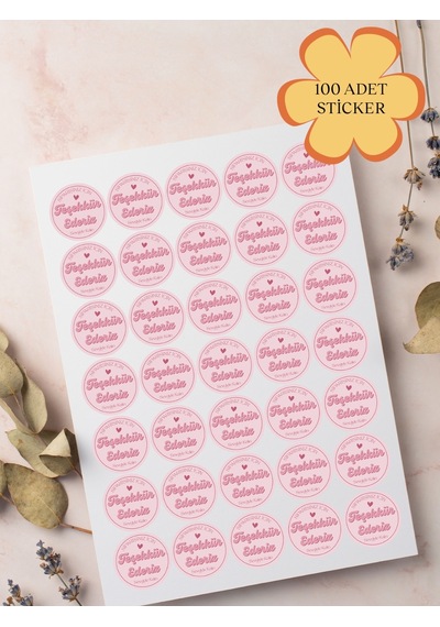 100 Adet Teşekkür Ederiz Stickers Paketleme Kargo Çıkartma Pyt0as