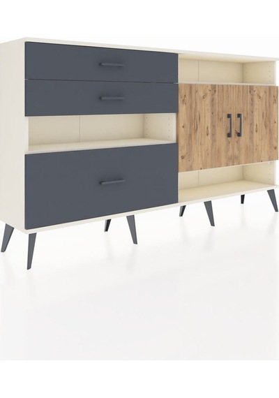 Arges Konsol 4 Raflı 3 Çekmeceli 2 Kapaklı 176x30x99 Aytaşı-çam/a Aytaşı-çam/antrasit Arges Konsol 4 Raflı 3 Çekmeceli 2 Kapaklı 176x30x99 Aytaşı-çam/a Aytaşı-çam/antrasit