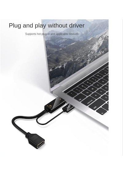 Hdmı To Displayport 4k Usb 2.0 Güç Kaynaklı Kablo Hd To Dp Kablo 4k 60hz - Dp Dönüştürücü Adaptör