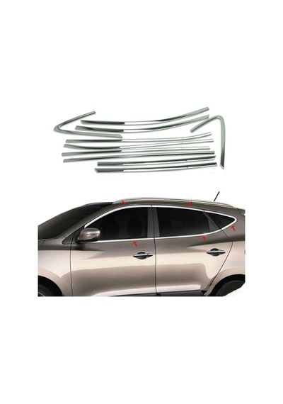 Hyundai Ix35 Uyumlu 2010 Sonrası Cam Çıtası Krom