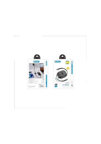 Go-des Gd-uc682 Type-c To Type-c Makaralı Data Ve Şarj Kablosu 100w Siyah Siyah