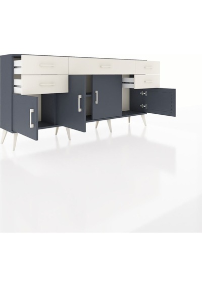 Arges Konsol Tek Raflı 5 Çekmeceli 4 Kapaklı 176x30x83 Antrasit-antrasit/aytaşı Antrasit/aytaşı Arges Konsol Tek Raflı 5 Çekmeceli 4 Kapaklı 176x30x83 Antrasit-antrasit/aytaşı Antrasit/aytaşı