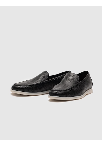 Hakiki Deri Siyah Erkek Loafer - 45