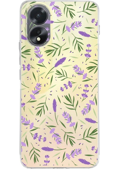 Oppo A38 İle Uyumlu Water Color 3 Baskılı Kamera Korumalı Şeffaf Kılıf Şeffaf