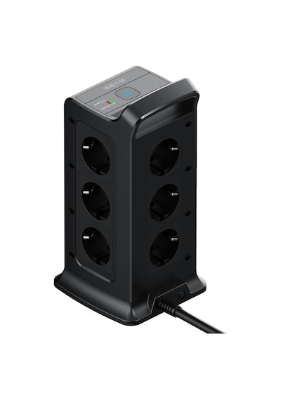 S-link Prz02 Voltbar 12 Soketli 2 Usb+type-c Pd Hızlı Şarjlı 2m 1050 Joule Tam Bakır Kablolu Kule Akım Koruma Grup Priz S-link