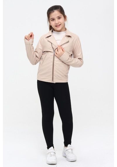 Benitto Kids Kız Çocuk Deri Ceket 51262-pudra