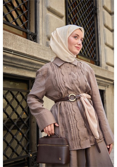 Silk Home Monogram Pamuk İpek Eşarp 130001-14 krem