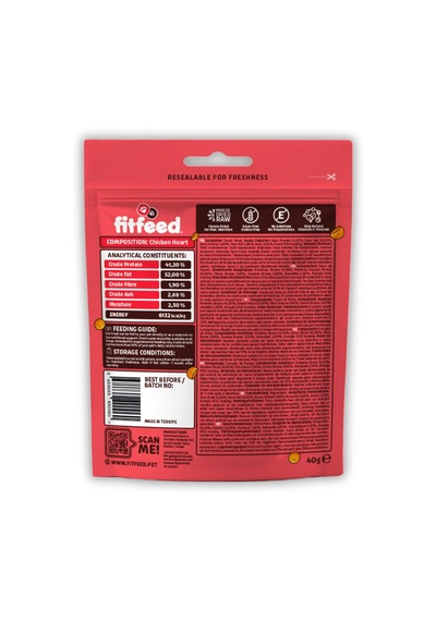 Freeze-dried Çiğ Tavuk Yürek Kedi Ödül Maması 40g