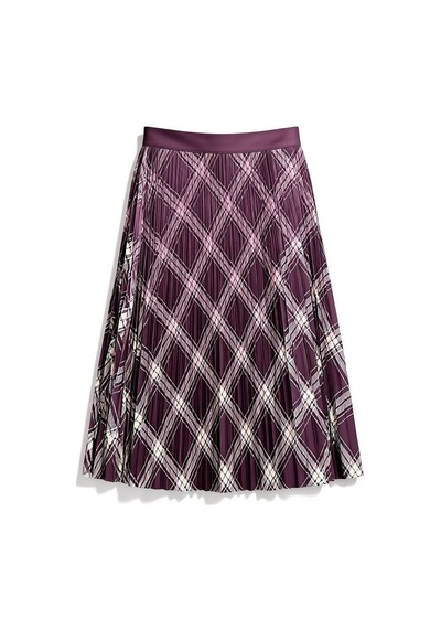 Eren Style Pileli Pamuklu Dijital Piliseli Beli Lastikli Etek 95 Cm - 38-46 Bordo