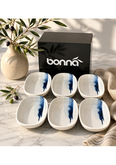 6'lı Blue Wave Hygge 10cm Hygge Oval Servis Sos/meze/kahvaltı/reçel/aperatif Çok Renkli