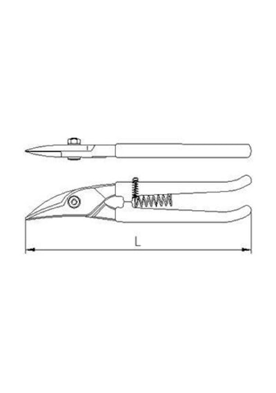 İzeltaş 6210 Kaportacı Makası Sağ - Yaylı 250 MM