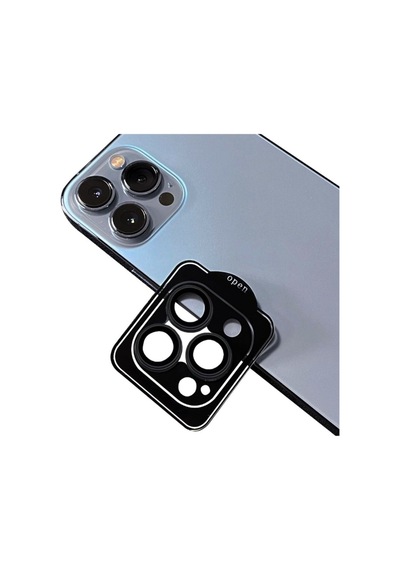 Apple Uyumlu iPhone 14 Pro Max Zore Cl-11 Safir Parmak İzi Bırakmayan Anti-reflective Kamera Lens Koruyucu Siyah