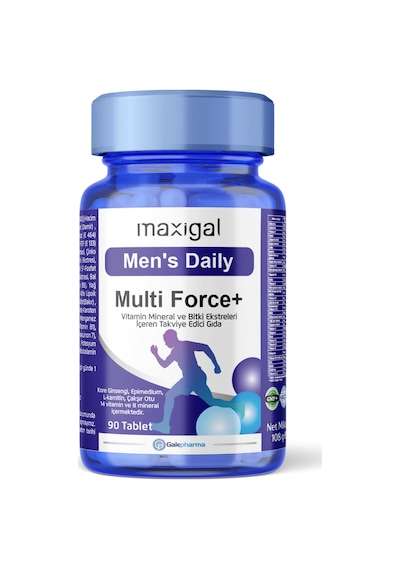 Maxigal Men's Daily Multi Force + Vitamin Mineral Ve Bitki Ekstreleri İçeren Takviye Edici Gıda 90 Tablet