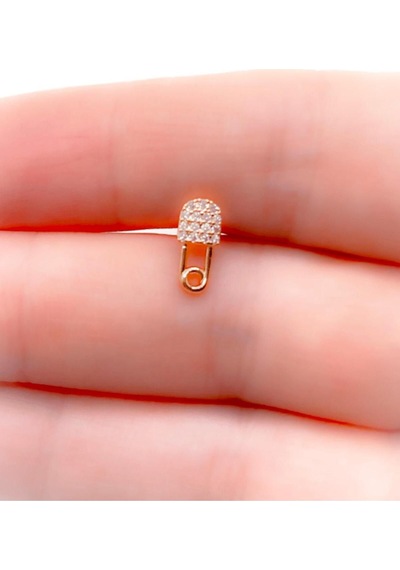 Tragus Piercing Çelik Paslanmaz Kilit Anahtar Detaylı Gold - 647572716 Gold